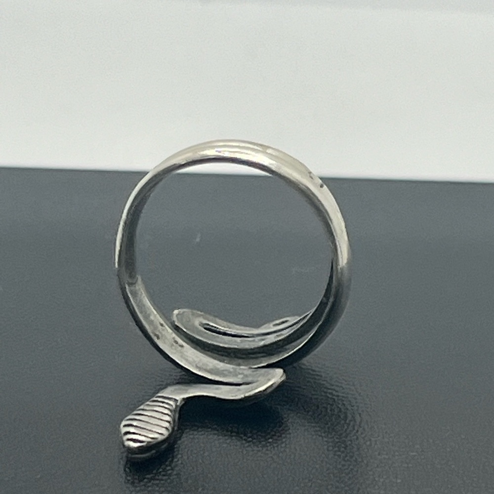 Snake serpent reptile wrap coiled ring sterling silver size 7 vintage - Picture 10 of 16
